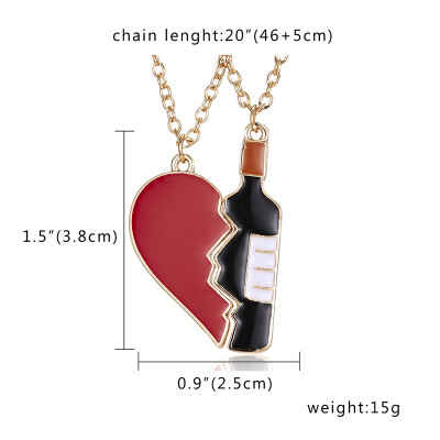 

Friendship Card Necklace Couple Jewelry 2pcs BFF Heart Pendant Necklace Best Friends Forever 2 pcs Splicing Necklace Gift