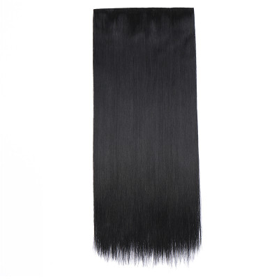 

Synthetic Fiber Clips in on Hair Extension 34 Full Head One Piece 5 Clips Long Silky Straight Curly Wavy