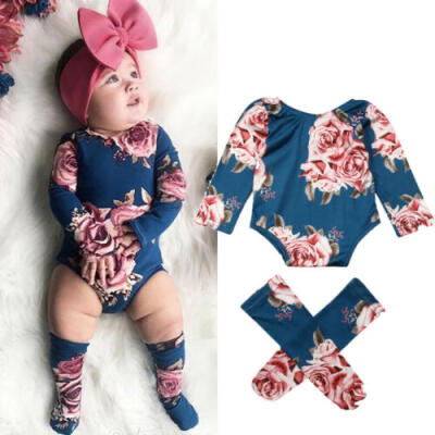 

Baby Girls Infant Flower Romper Bodysuit JumpsuitLeg Warmers Outfits Clothes