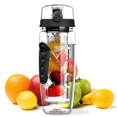 

Sport Infuse Water Bottle Flip Tops Lid Dual Anti-Slip Grips For Office Home Toxin-free Shatter-resistant Leak Proof