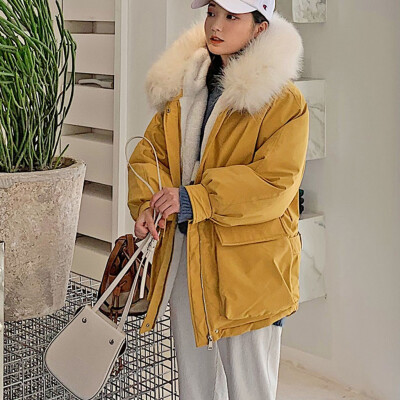 

Toponeto Fashion Outerwear Long Sleeve Hooded Jackets Cotton-padded Pockets Coats