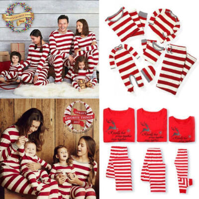 

New Family Matching Christmas Pajamas Set Adult Women Kids Sleepwear Nightwear