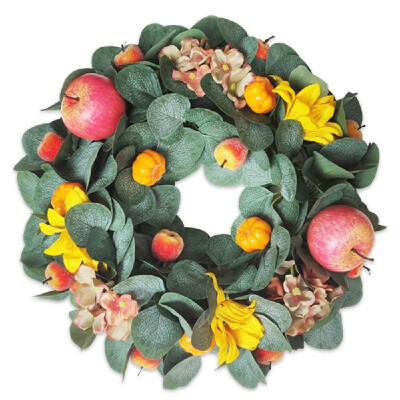 

Artificial Wreath Garland Natural Artificial Plants Flower Wall Fence Realistic Fake Hanging Wreath Autumn Fall Wreath for Christm