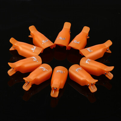 

Toponeto 10PC Plastic Nail Art Soak Off Cap Clip UV Gel Polish Remover Wrap Tool OR
