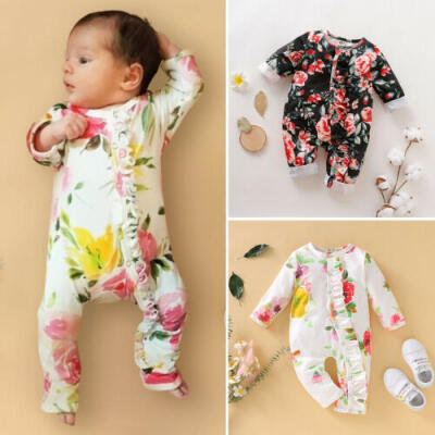 

Newborn Baby Girls Floral Clothes Jumpsuit Romper Bodysuit Outfits Set One Piece