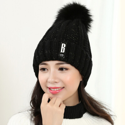 

Hat female winter tide student youth Korean version of the new Korean minimalist knitted hat thickened hundred letter hair hat