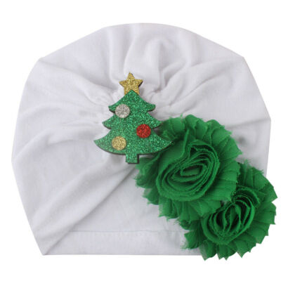 

Xmas Headwear Caps Baby Kids Flower Bonding Cartoon Christmas Tree Gift Hats