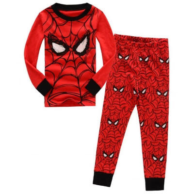 

2pcs Boy Kids Long Sleeve Spiderman T-shirtPants Outfits Pajama Set Sleepwear