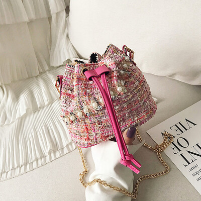 

Tailored Womens Bag Shoulder Bag Pearl Crossbody Shoulder Small Bucket Bag