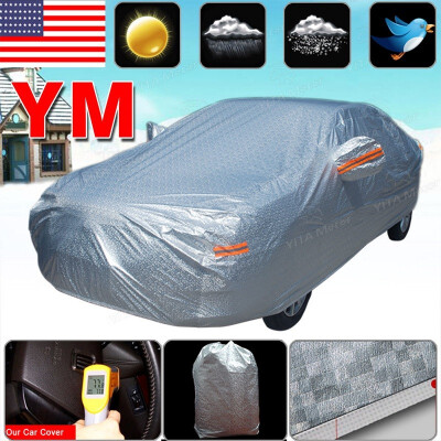 

Full Car Cover Breathable Silver Waterproof Rain Heat Dust Resist Protection 3L