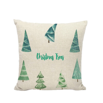 

Tailored Happy Christmas Pillow Cases Linen Sofa Cushion Cover Home Decor Pillow Case