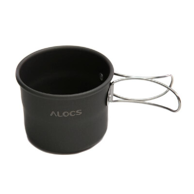 

ALOCS TW-402 Portable Aluminum Oxide Outdoor Camping Cup Foldable Handles 150ml