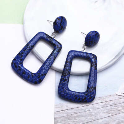 

EK625 2019 New Big Round Drop Earrings for Women Punk Vintage Oversize Big Statement Earrings Snake Skin Party Jewelry Oorbellen