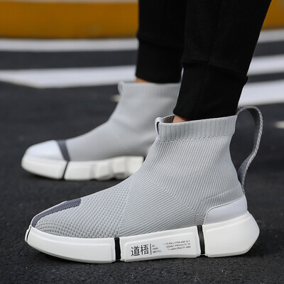 

Summer high shoes mens sports&leisure socks tide shoes breathable Martin boots shoes Korean version of the trend Gaobang mens shoes