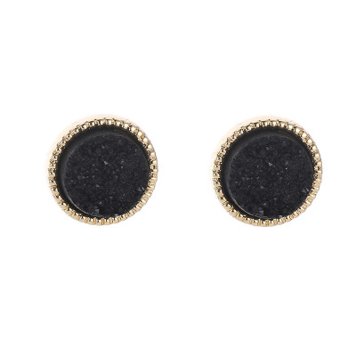 

In 2019 the latest design creative geometric round mineral face earrings generous&simple earrings gifts for women