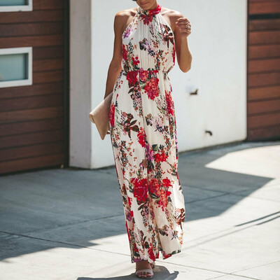 

Womens Floral Print Boho Dress Ladies Evening Party Long Maxi Dress Dresses New