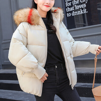 

Toponeto Women Winter Warm Coat Faux Fur Hooded Thick Warm Slim Jacket Short Overcoat