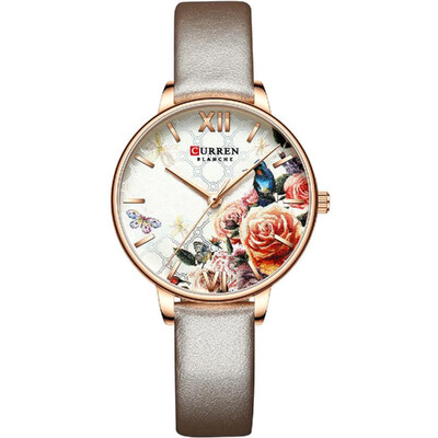 

CURREN 9060 Luxury Casual Business Quartz Women Watch Flower Dial Elegant Exquisite Lady Wrist Watch 3ATM Waterproof Clock Wristwa