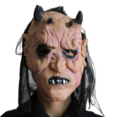 

Creepy Latex Mask With Hair Halloween Horror Mask For Adults And Teens Cosplay Party Decor Prank Props Mascaras Halloween Mask