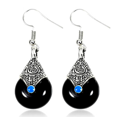 

Fashion Ethnic Resin Stone Style Alloy Drop Hook Earrings Women Jewelry Gift