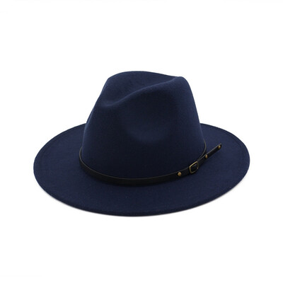 

Men Women Vintage Wide Brim Fedoras Hat Church Party Ladies Felt Jazz Cap