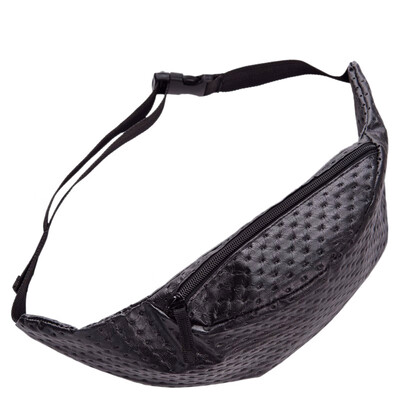 

Dot leather belt bag PU fanny pack for women waist bag pouch bagBlack