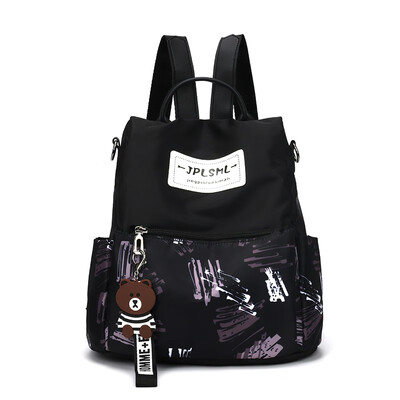 

Womens shoulder backpack Korean fashion printed shoulder bag waterproof Oxford cloth Portable Travel Backpack
