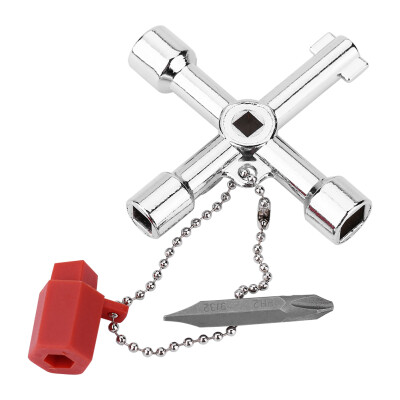 

Universal Cross Key4 Way Multi-functional Universal Cross Key with Bit Zinc Alloy Plumbers Electricians Tools