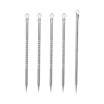 

Greensen Stainless Steel Blackhead Needle5Pcs Double-end Stainless Steel Blackhead Comedone Pimple Acne Needle Skin Care Tool Set