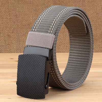 

Trend New Unisex belt Solid Color quality Nylon Smooth Buckle Men belt casual alloy buckle cowboy pants wild Women belt