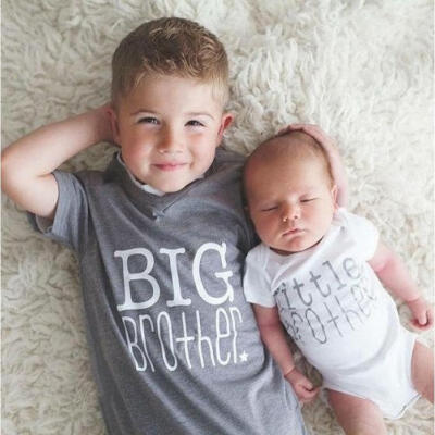 

Newborn Baby Boys Romper Bodysuit Big Brother T-shirt Tops Outfits Family Set