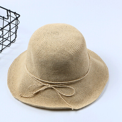 

New Japanese summer new bow sunhat ladies summer vacation sun protection foldable beach hat tide