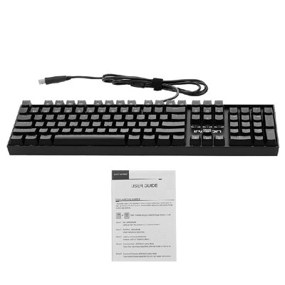 

IPASON Mechanical Keyboard 104-key Metal Gaming Keyboard Blue Switch N-key Rollover Backlit Keyboard for Office&Game Use