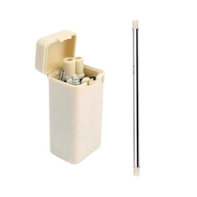 

Drinking Straw Reusable Stainless Steel Straw Portable Foldable Straw Set with Silicone Tips&Cleaning Brush