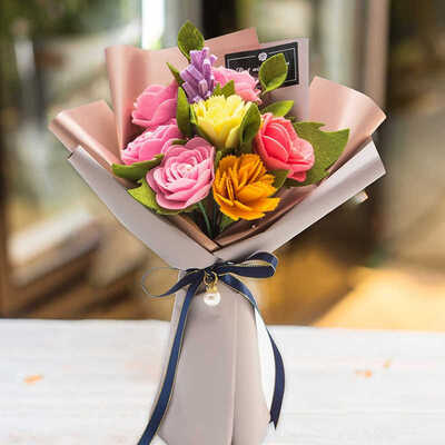 

Artificial Non-Woven Fake Flowers Bouquet Set Floral Wedding Bouquet Handicraft Decor Natural Lifelike Beautiful