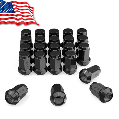 

For Jeep 23 BLACK LUG NUTS 12"-20 CLOSED END 5X5 5X45 5X55 BULGE ACORN