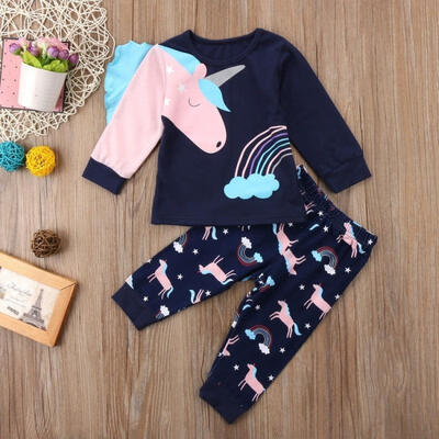

Kids Baby Girls Unicorn Top Pants Outfits Pajamas Homewear Sleepwear Nightwear
