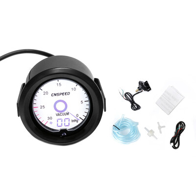 

12V Universal Car Round Turbo Boost Vacuum Gauge 7 Colors LCD Screen Display 2" 52mm Virtual Pointer Meter