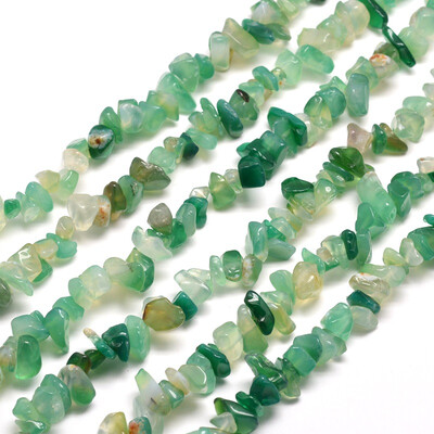 

Natural Green Onyx Agate Chip Bead Strands Dyed & Heated 58x58mm Hole 1mm about 315"