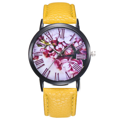 

Womens Watch Printed Flower Print Analog Alloy Watches Causal Quartz Analog Wristwatch relogio masculino Dropshipping &Ff