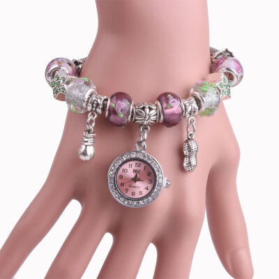 

Autumn&winter on the new bracelet watch crystal beaded bracelet watch ladies creative birthday gift