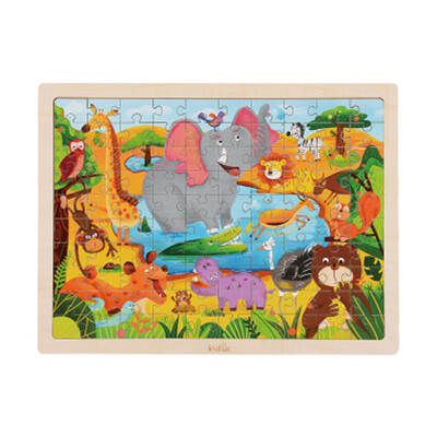 

Tailored 100 Pieces Wooden Puzzle Kids Toy Puzzle Games Animal Pattern Kid Gift