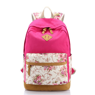 

2017 Fashion Flowers Canvas Bag Backpack School for Teenager Girl Brand Laptop Bag Printing Backpack Women Backpack