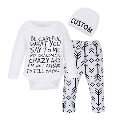 

Newborn Romper Sets Spring Autumn 3Pc Long Sleeve Cartoon 100 Cotton Leisure HatJumpsuit pants Baby Clothes Suits