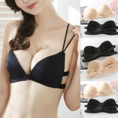 

Women Lady Front Fastening Padded Bra Lingerie Bustier Strapless Bras Underwear