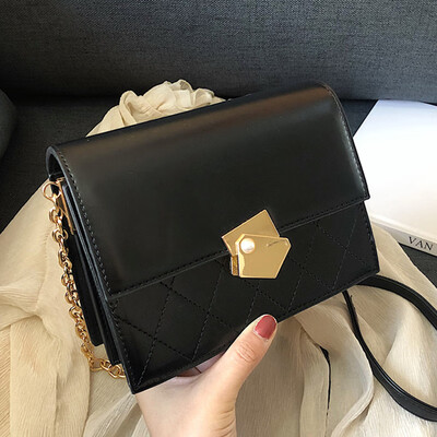 

Ins new small bag women 2019 new western style chain bag fashion Joker slung Lingge small square bag
