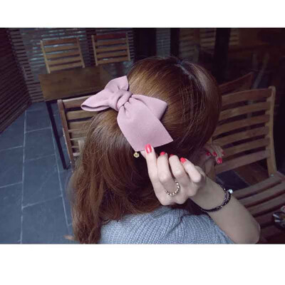 

Solid Cloth Bows Women Big Hair Clips Hairpins Girl Wedding Hair Jewelry Hair Accessories