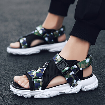 

Sandals mens new summer outdoor beach slippers dual-use Korean fashion brand wear sandals outside