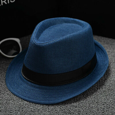 

Unisex Straw Fedora Sun Hat Panama Trilby Crushable Mens Ladies Foldable Travel