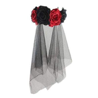 

〖Follure〗New Simulation Rose Black Lace Head Buckle Party Halloween Horror Headband